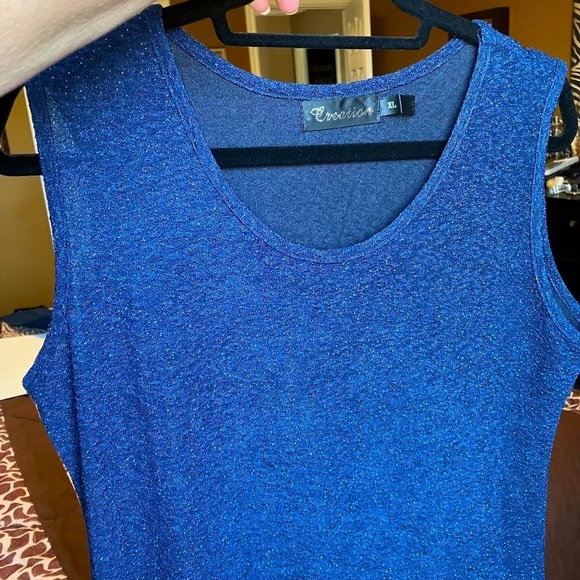⭐️2/$20⭐️ Sparkly sleeveless top, navy blue, perfect for any occasion, XL - Picture 5 of 7